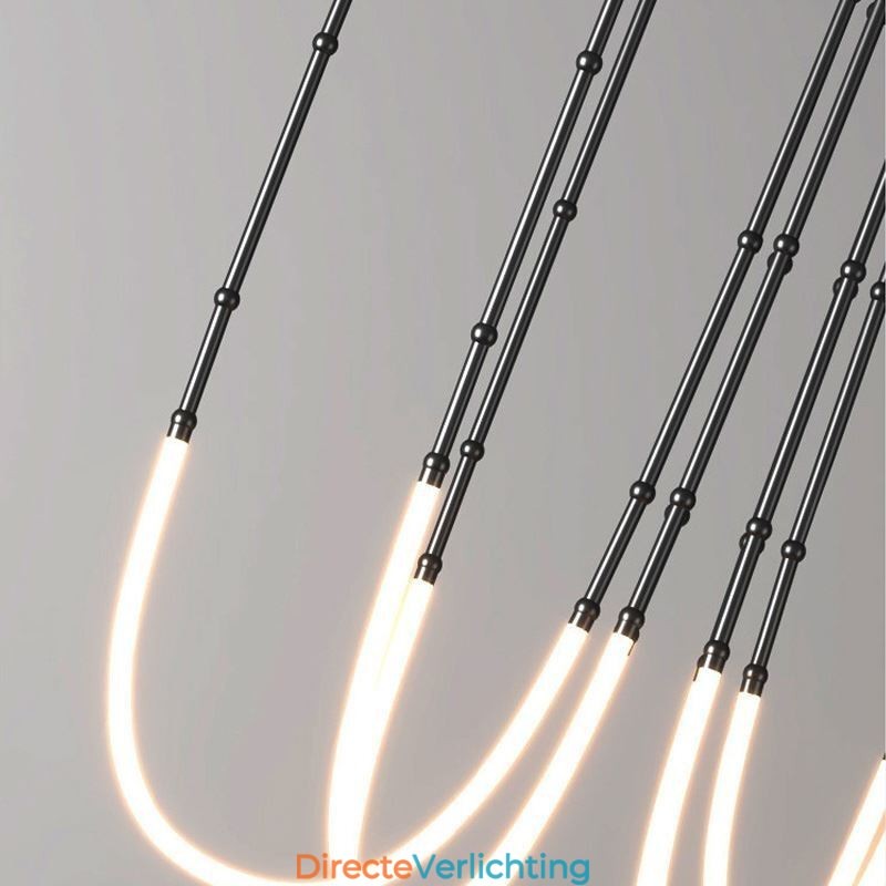 Plafondlamp Creative Line Bamboe Hanglamp Zwart Goud