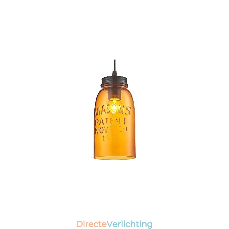 Hanglamp 1 licht Italië stijl transparant galvaniseren