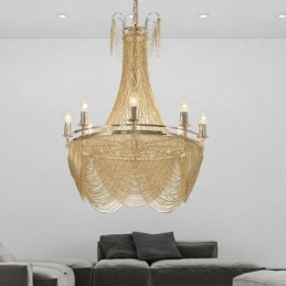 Aluminium ketting hanglamp creatieve lamp luxe kwast decoratieve lamp goud zilver