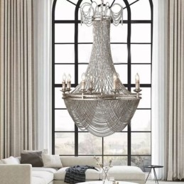 Aluminium ketting hanglamp creatieve lamp luxe kwast decoratieve lamp goud zilver