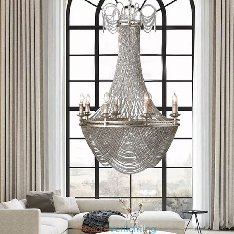 Aluminium ketting hanglamp creatieve lamp luxe kwast decoratieve lamp goud zilver