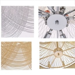 Aluminium ketting hanglamp creatieve lamp luxe kwast decoratieve lamp goud zilver