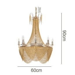 Aluminium ketting hanglamp creatieve lamp luxe kwast decoratieve lamp goud zilver