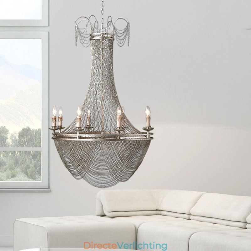 Aluminium ketting hanglamp creatieve lamp luxe kwast decoratieve lamp goud zilver