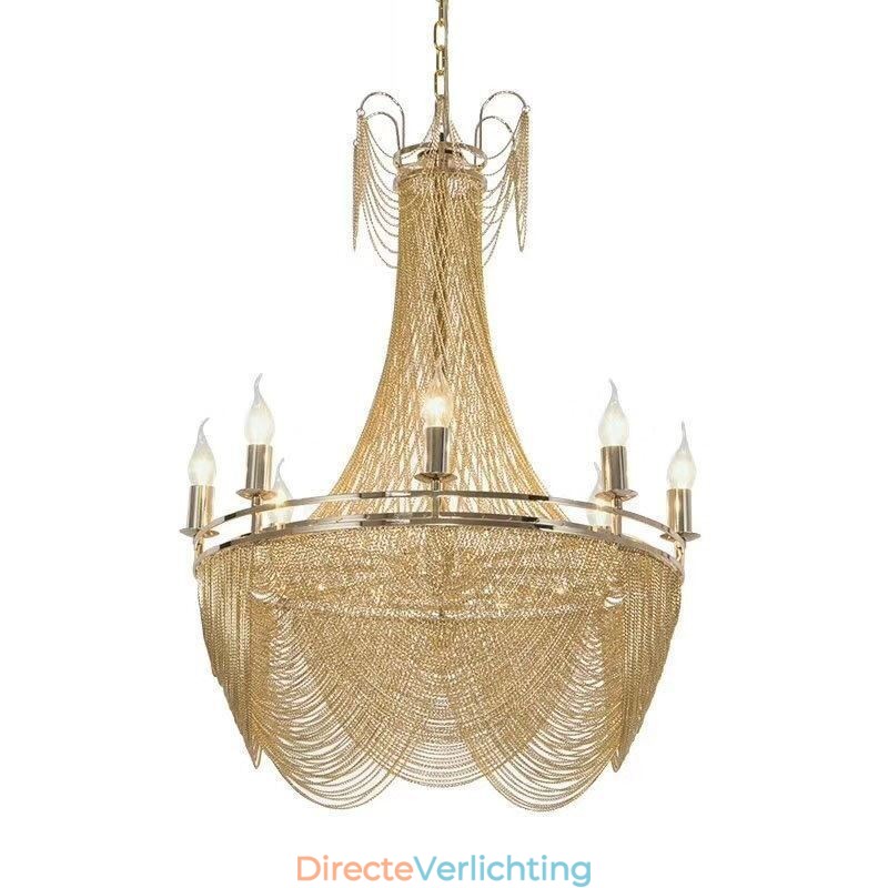 Aluminium ketting hanglamp creatieve lamp luxe kwast decoratieve lamp goud zilver