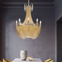 Aluminium ketting hanglamp creatieve lamp luxe kwast decoratieve lamp goud zilver