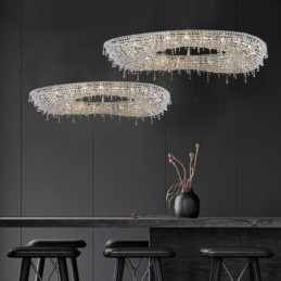 Kristallen hanglamp moderne luxe ovale plafondlamp