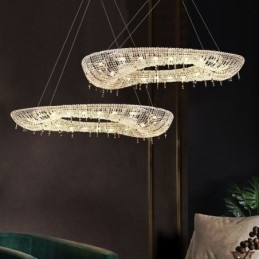 Kristallen hanglamp moderne luxe ovale plafondlamp