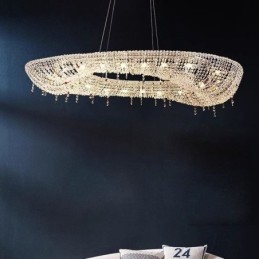 Kristallen hanglamp moderne luxe ovale plafondlamp