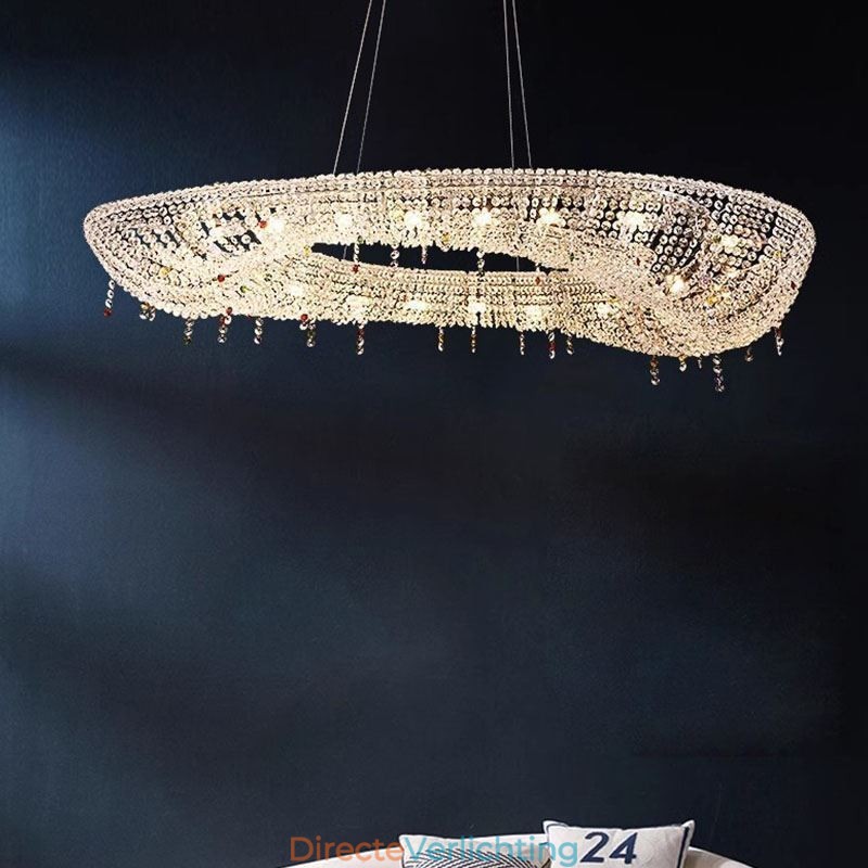 Kristallen hanglamp moderne luxe ovale plafondlamp