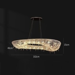 Kristallen hanglamp moderne luxe ovale plafondlamp