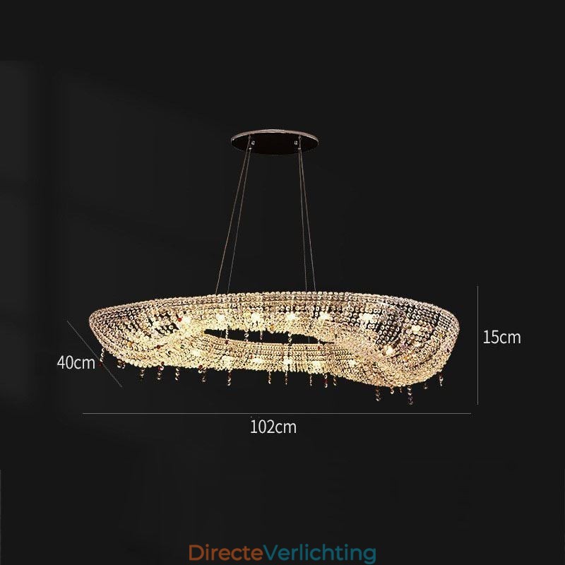 Kristallen hanglamp moderne luxe ovale plafondlamp