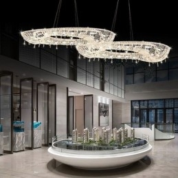 Kristallen hanglamp moderne luxe ovale plafondlamp