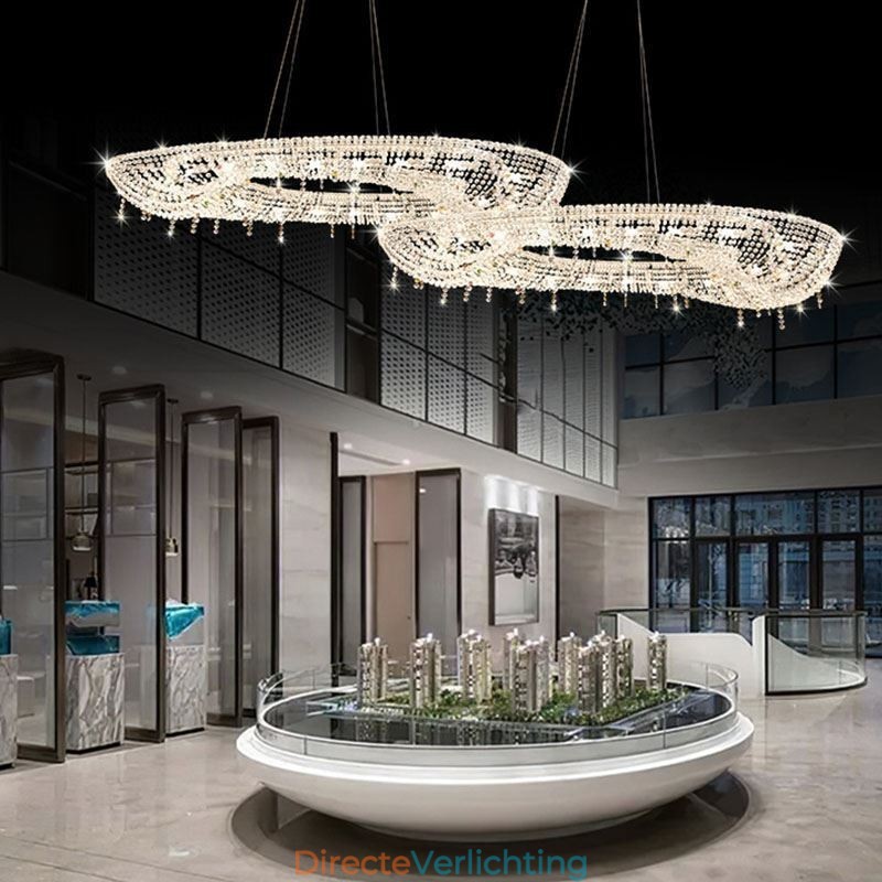 Kristallen hanglamp moderne luxe ovale plafondlamp