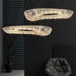 Kristallen hanglamp moderne luxe ovale plafondlamp