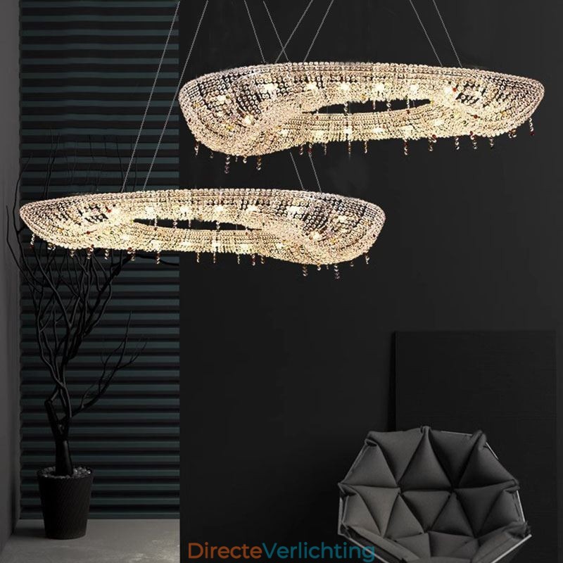 Kristallen hanglamp moderne luxe ovale plafondlamp