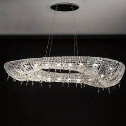 Kristallen hanglamp moderne luxe ovale plafondlamp
