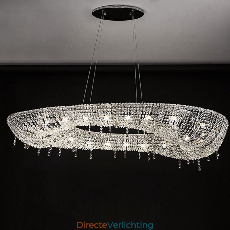 Kristallen hanglamp moderne luxe ovale plafondlamp