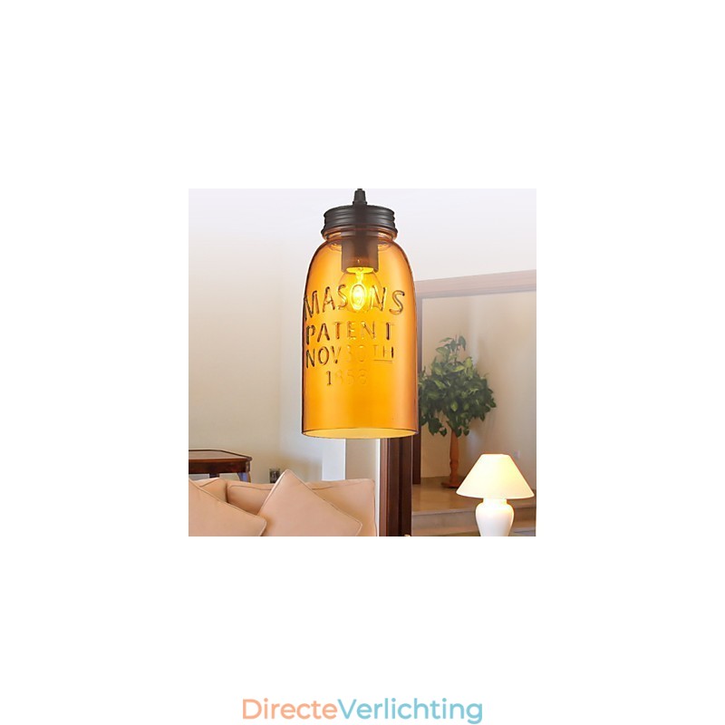 Hanglamp 1 licht Italië stijl transparant galvaniseren