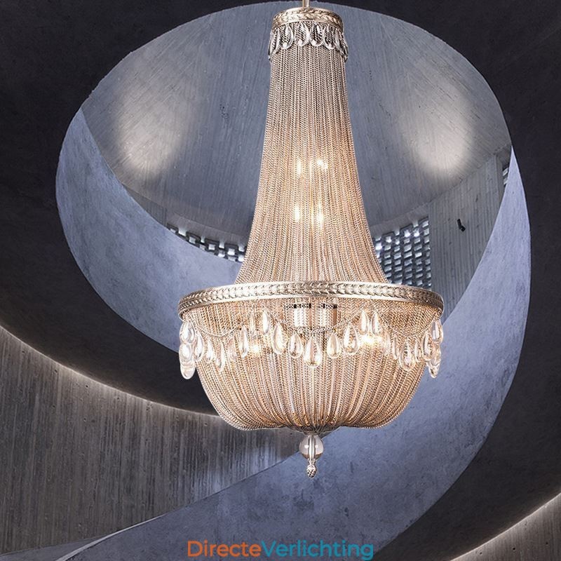 Kwast Hanglamp Retro Amerikaanse Duplex Aluminium Ketting Plafondlamp