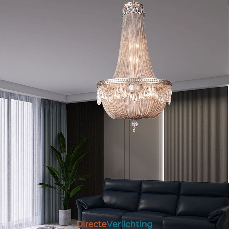 Kwast Hanglamp Retro Amerikaanse Duplex Aluminium Ketting Plafondlamp