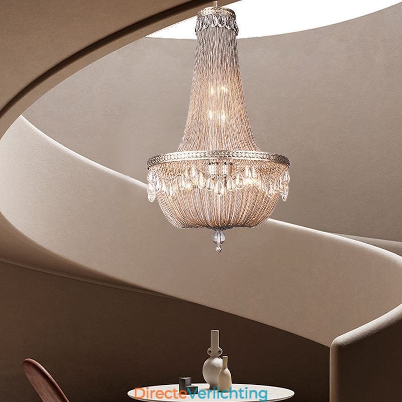 Kwast Hanglamp Retro Amerikaanse Duplex Aluminium Ketting Plafondlamp