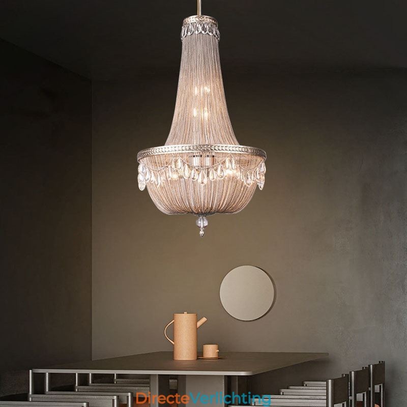 Kwast Hanglamp Retro Amerikaanse Duplex Aluminium Ketting Plafondlamp