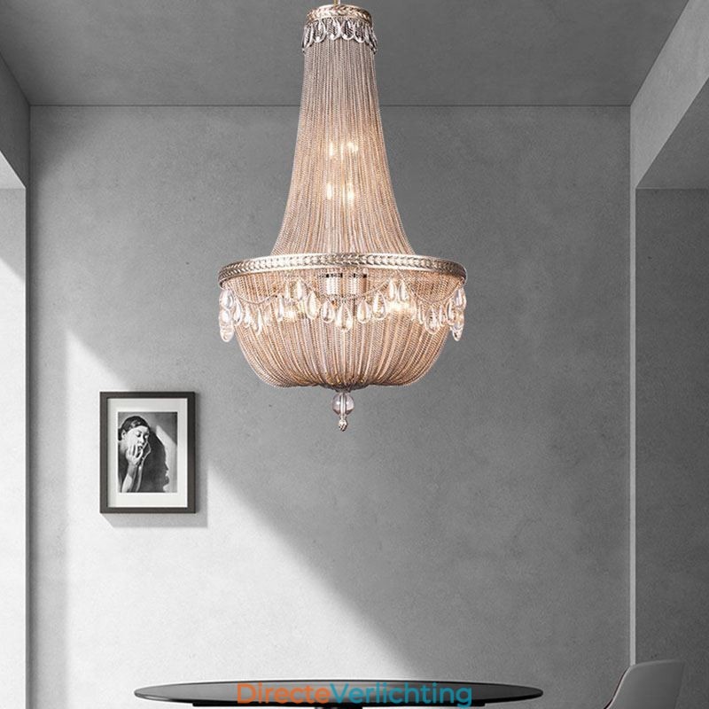 Kwast Hanglamp Retro Amerikaanse Duplex Aluminium Ketting Plafondlamp