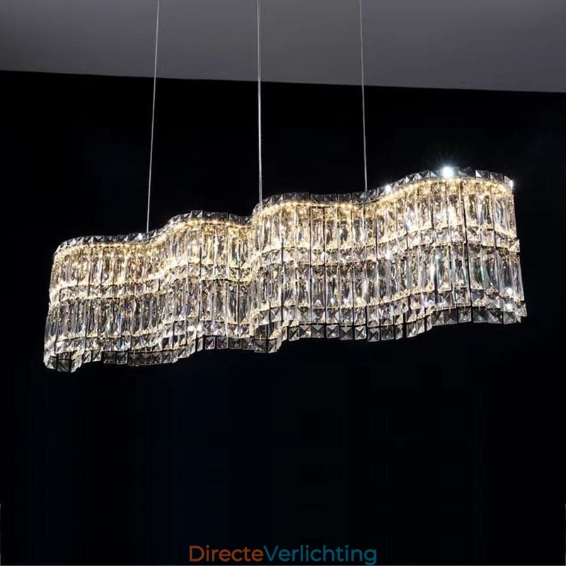 Lange kristallen hanglamp luxe decoratie plafondlamp