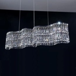 Lange kristallen hanglamp luxe decoratie plafondlamp