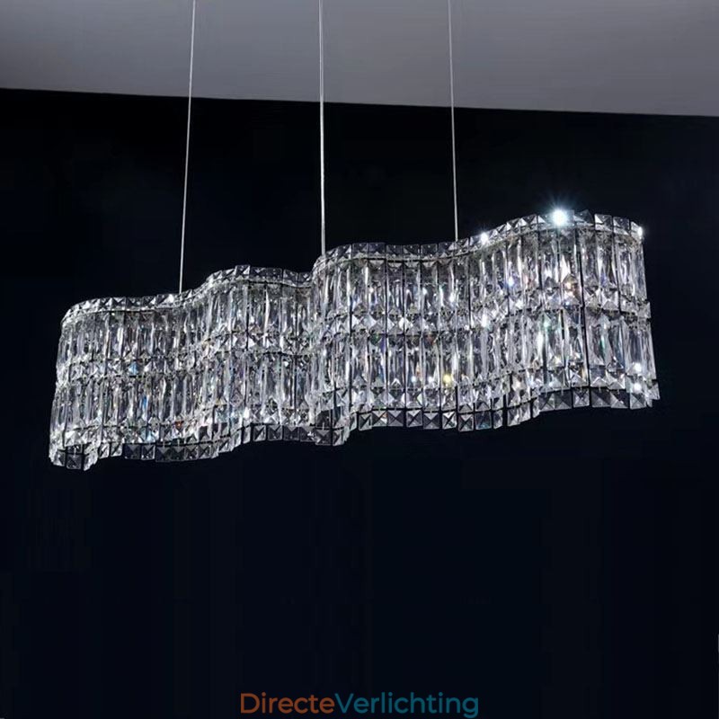 Lange kristallen hanglamp luxe decoratie plafondlamp
