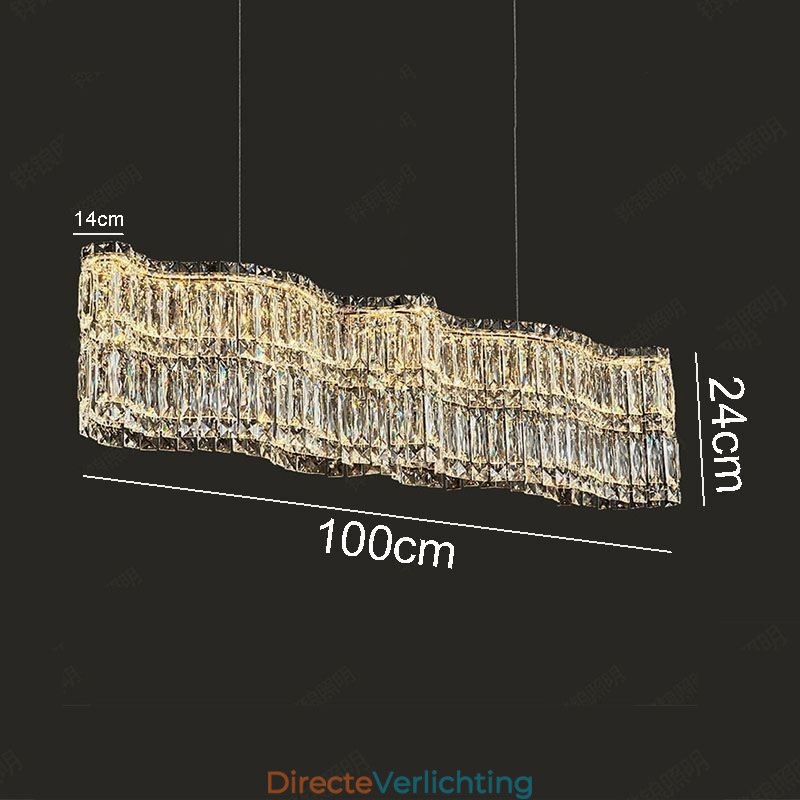 Lange kristallen hanglamp luxe decoratie plafondlamp