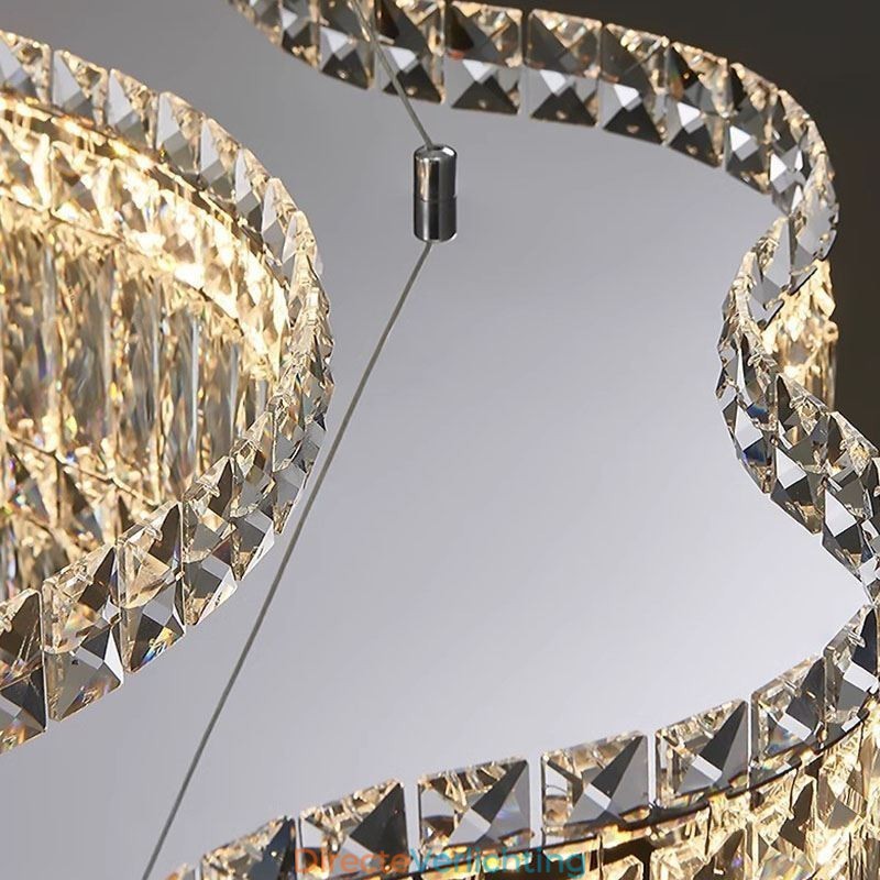 Lange kristallen hanglamp luxe decoratie plafondlamp