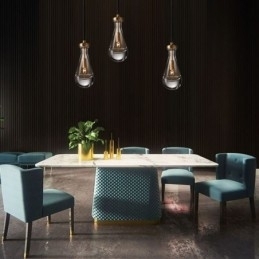 Waterdruppel hanglamp moderne minimalistische koperen kunst plafondlamp