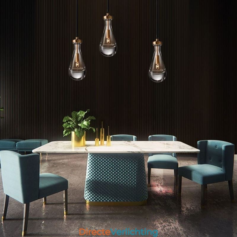 Waterdruppel hanglamp moderne minimalistische koperen kunst plafondlamp