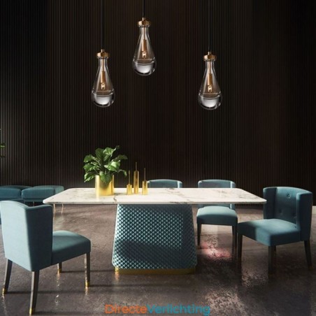 Waterdruppel hanglamp moderne minimalistische koperen kunst plafondlamp Waterdruppel hanglamp moderne minimalistische koperen kunst plafondlamp