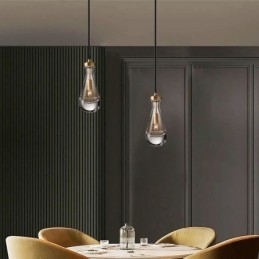 Waterdruppel hanglamp moderne minimalistische koperen kunst plafondlamp