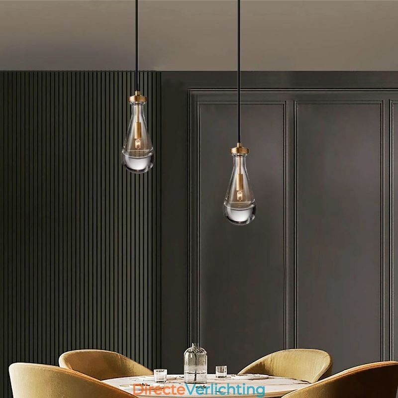 Waterdruppel hanglamp moderne minimalistische koperen kunst plafondlamp