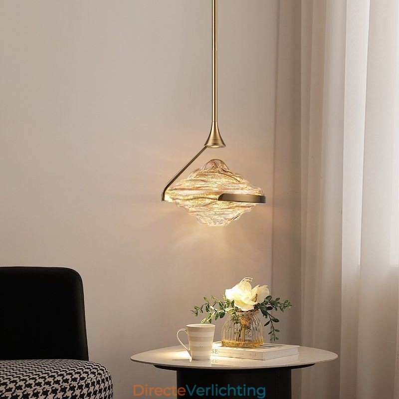 Hanglamp Modern Minimalistisch Smeedijzer Lava Glas Plafondlamp