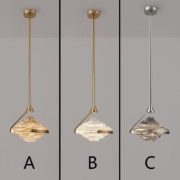 Hanglamp Modern Minimalistisch Smeedijzer Lava Glas Plafondlamp