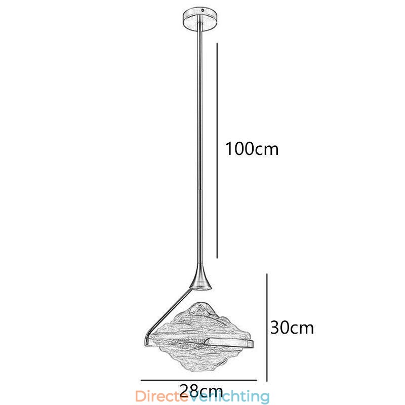 Hanglamp Modern Minimalistisch Smeedijzer Lava Glas Plafondlamp