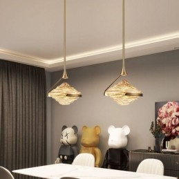 Hanglamp Modern Minimalistisch Smeedijzer Lava Glas Plafondlamp