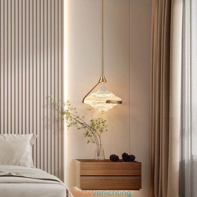 Hanglamp Modern Minimalistisch Smeedijzer Lava Glas Plafondlamp