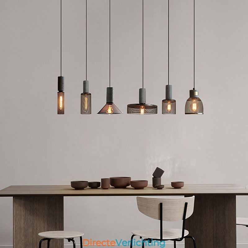 Zwarte hanglamp Cementroosterlamp Landelijke Retro Plafondlamp