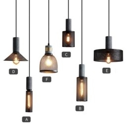 Zwarte hanglamp Cementroosterlamp Landelijke Retro Plafondlamp