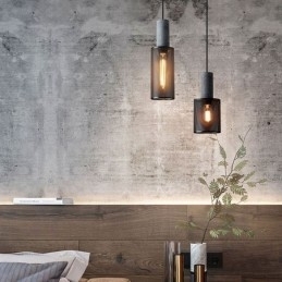 Zwarte hanglamp Cementroosterlamp Landelijke Retro Plafondlamp