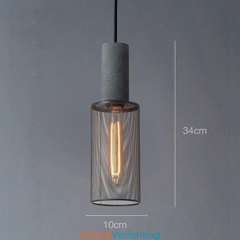 Zwarte hanglamp Cementroosterlamp Landelijke Retro Plafondlamp