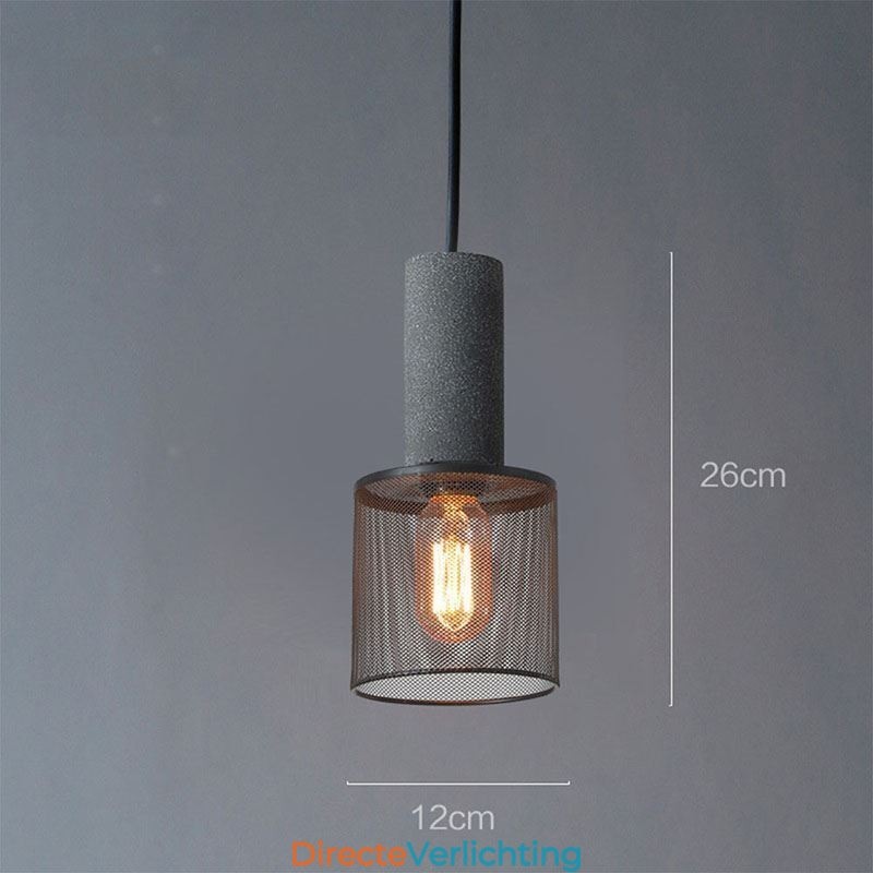 Zwarte hanglamp Cementroosterlamp Landelijke Retro Plafondlamp