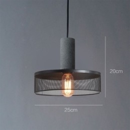 Zwarte hanglamp Cementroosterlamp Landelijke Retro Plafondlamp