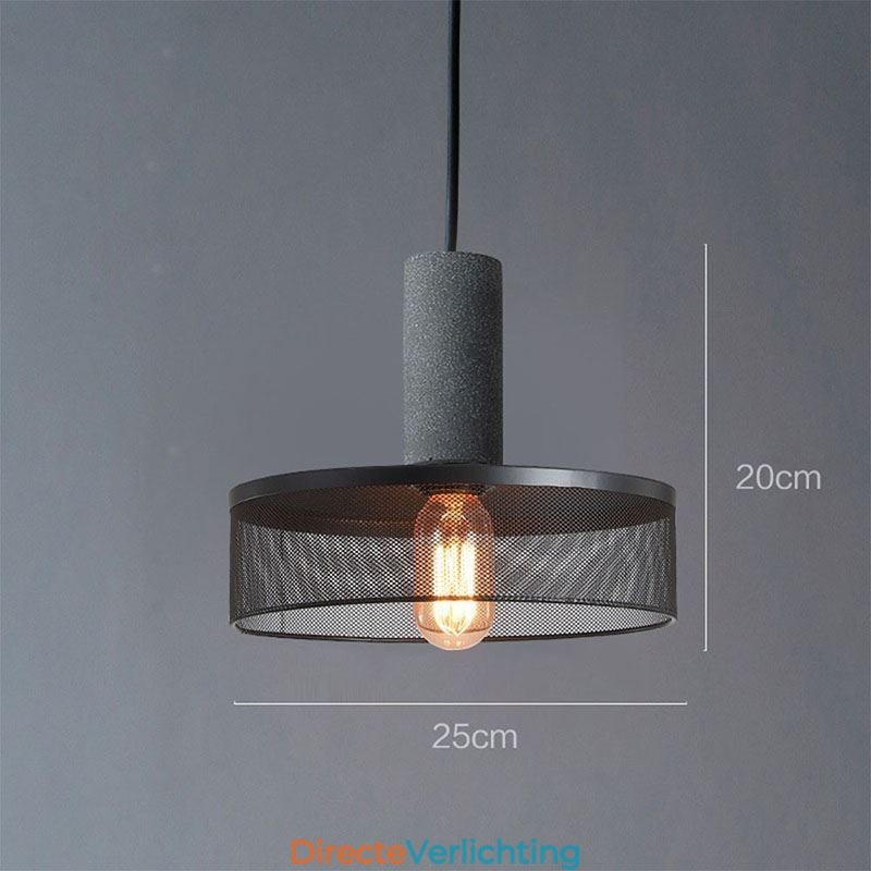 Zwarte hanglamp Cementroosterlamp Landelijke Retro Plafondlamp